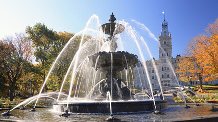 Quebec City Parliament with The Fontaine de Tourny on the foreground, Canada