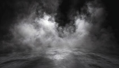 Fototapeta premium Mysterious fog over dark textured ground