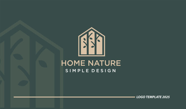 Simple tree house logo, minimalist logo for brand, architecture and real estate