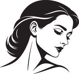 Minimal female protrait aesthetic flat silhouette vector design