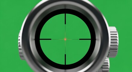 Precision Optics: Illuminated Reticle in a High-Powered Rifle Scope on Green Screen