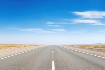 Fototapeta premium Long straight country road horizon outdoors freeway.