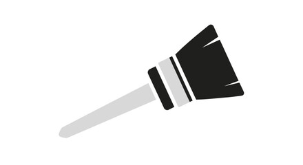 Simple Black and White Paintbrush Icon on White Background.