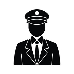 Vector art of black silhouette of a chauffeur, vector illustration