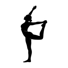 Vector art of silhouette of a woman in lord of the dance yoga pose
