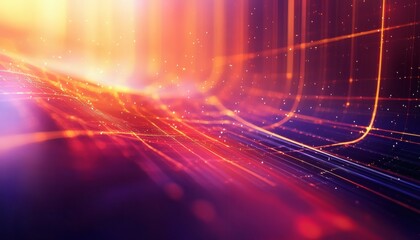 Abstract digital art with red and orange glowing lines