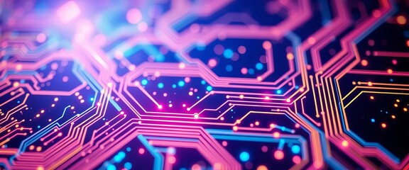 Abstract glowing circuit board texture, futuristic digital backdrop,  cyber,  modern