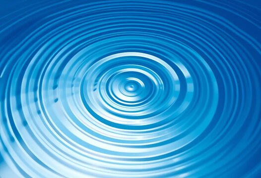 Abstract concentric circles of water ripples, calming blue tones,  turquoise,  vibrant