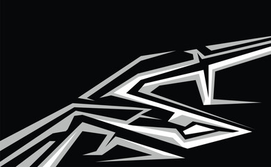 Illustration Vector graphic of Abstract Racing Stripes Background With Grey And Black Color fit for Racing Design etc.