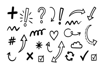 Vector art of hand drawn doodle elements for decoration use