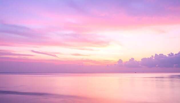 Pastel sunset over tranquil ocean - Powered by Adobe
