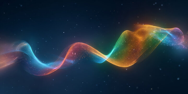 Colorful abstract wave pattern with glowing effects