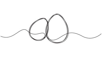 Minimalist One Line Drawing of Two Eggs, Ideal for Easter and Food Concepts
