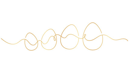 Elegant Golden Easter Eggs in a Single Line Design for Festive Celebrations