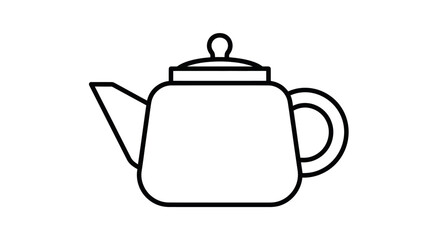 Obraz premium Simple Line Art Illustration of a Classic Teapot.