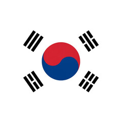 Flag of south korea, taegeukgi, isolated on transparent background