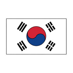 The national flag of south korea, also known as the taegukgi, displayed prominently on a transparent background