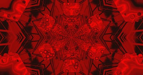 Engaging tunnel video vj loop screensaver with red geometric patterns and seamless motion that captivates viewers for a mesmerizing experience