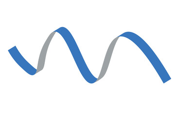 Blue flat ribbons isolated on white background. Ribbon banner vector illustration. Holiday lace.