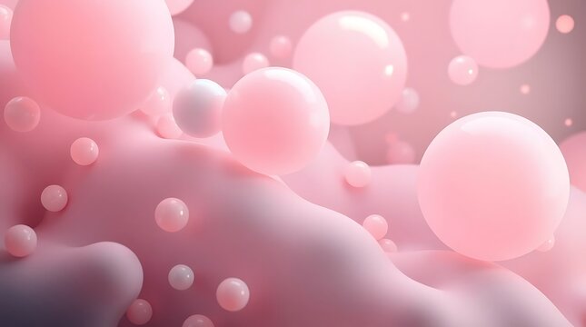 A bright pink bubbles bolb pattern with bokeh decoration.