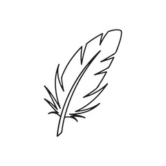 Obraz premium Light feather outline icon illustration isolated on white background 