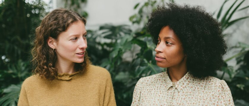 Professional Diverse Women Collaborating on ESG Risk Analysis in Modern Office with Natural Plants Authentic Corporate Content for Marketing and Social Media - Powered by Adobe