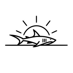 Beached shark logo silhouette