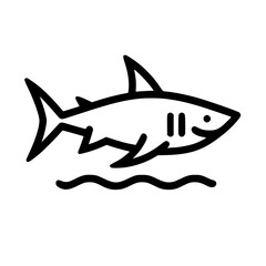 Wavy shark logo silhouette