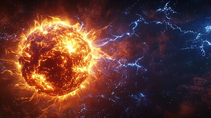 Electric blue arc star surface high resolution picture