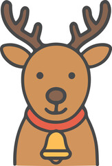 Cute Reindeer Vector – Smiling Deer Front View Illustration