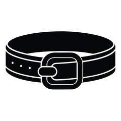 belt with buckle  leather accessory vector icon
