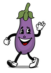 Illustration of a happy eggplant