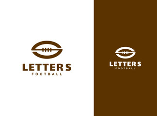 LETTER S AMERICAN FOOTBALL LOGO DESIGN TEMPLATE