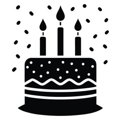 birthday cake with candles and confetti  colorful