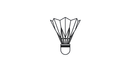 Simple Line Drawing of a Badminton Shuttlecock.