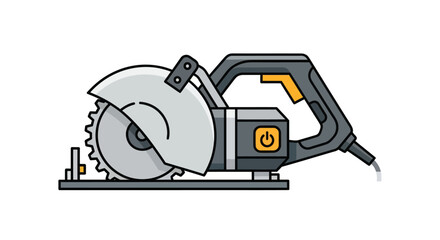Electric Circular Saw Power Tool Illustration.