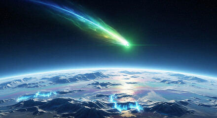 Meteors are passing around the planet