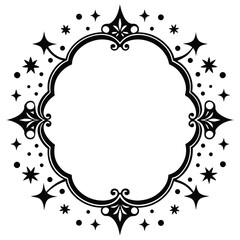 festive decorative frame with ornaments and spark