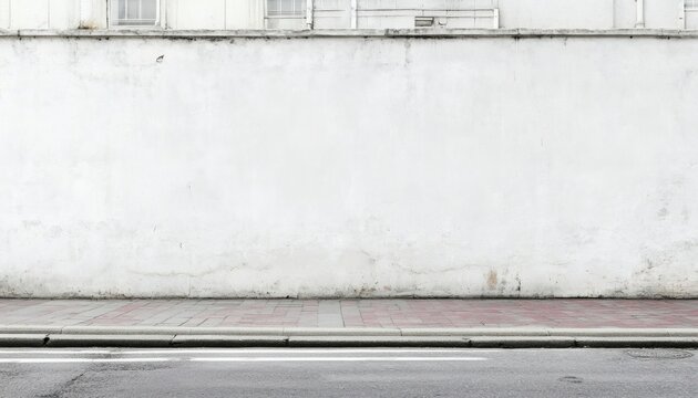 Fototapeta Whitewashed wall beside a city street
