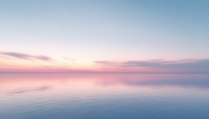 Obraz premium Peaceful ocean reflecting a soft pink and blue sunset