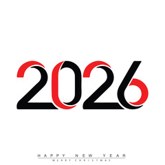 Modern Merry Christmas and Happy New Year 2026 creative typography design. Vector illustration