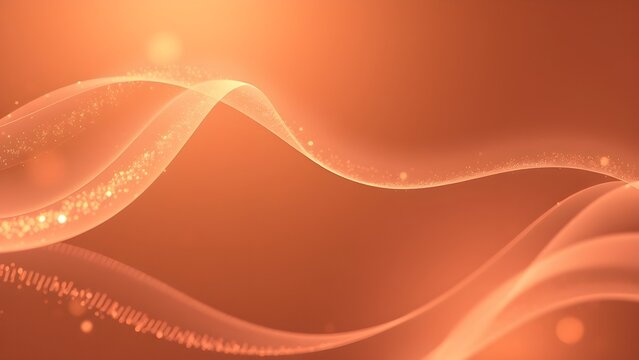 A warm, abstract background featuring subtle flowing waves in orange and amber tones with delicate glittering particle trails. It functions for content related to energy, corporate presentation, luxur