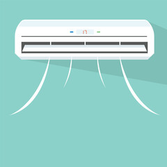 the air conditioner is on in the room vector element design template