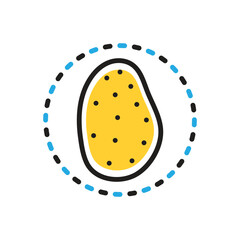 Multi color icon for potato