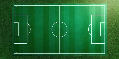 Professional Modern Soccer Field Layout with Clear Boundaries and Structured Markings for Sports Marketing and Educational Content Creation