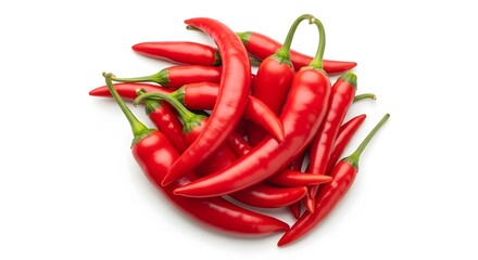 Fresh vibrant red chili peppers offering a spicy kick for culinary projects and creative designs