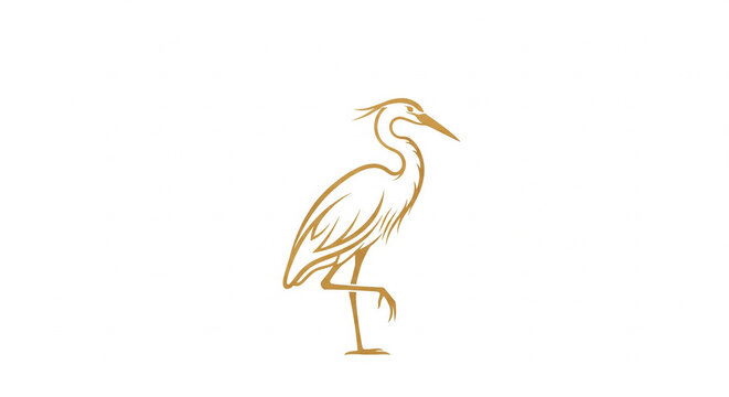 vector illustration of a golden crane