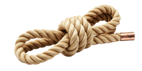 Close-Up of Beige Braided Jute Rope in Spiral