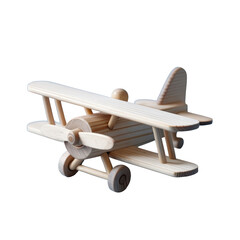 Wooden Biplane Toy with Soft Focus