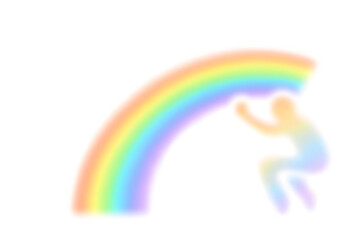 rainbow segment isolated on white background png, ai generated